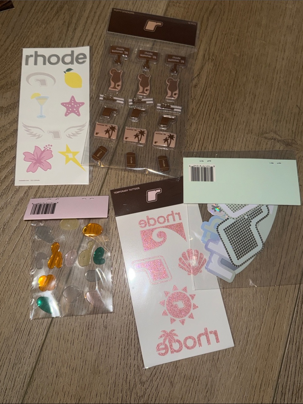 5 pack hailey bieber’s rhode skin stickers/tattoos